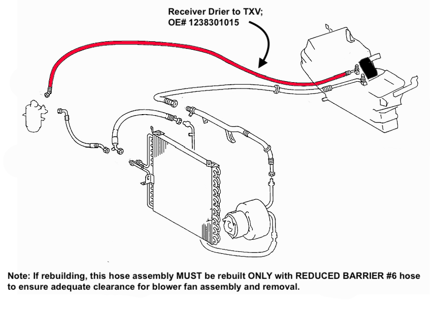 W123 Liquid Hose – Receiver Drier to TXV (1238301015) – Klima